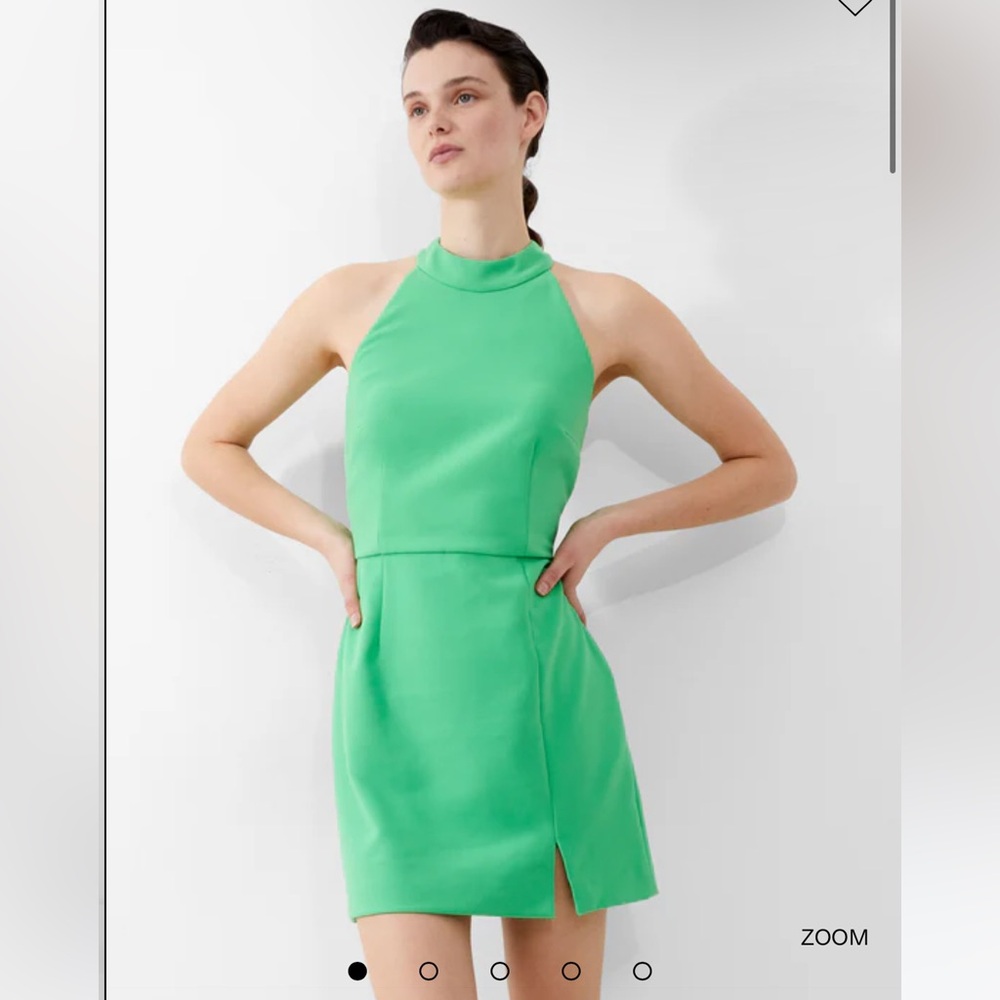 NWT French Connection Whisper Racer Neck Mini Dress, Size 12, Poise Green